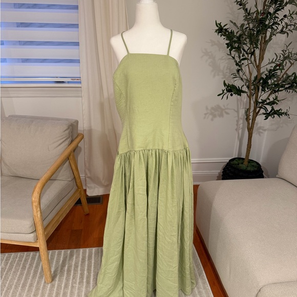 Lexy Linen Blend Drop Waist Dress Anthropologie/Rendoll - Picture 4 of 5